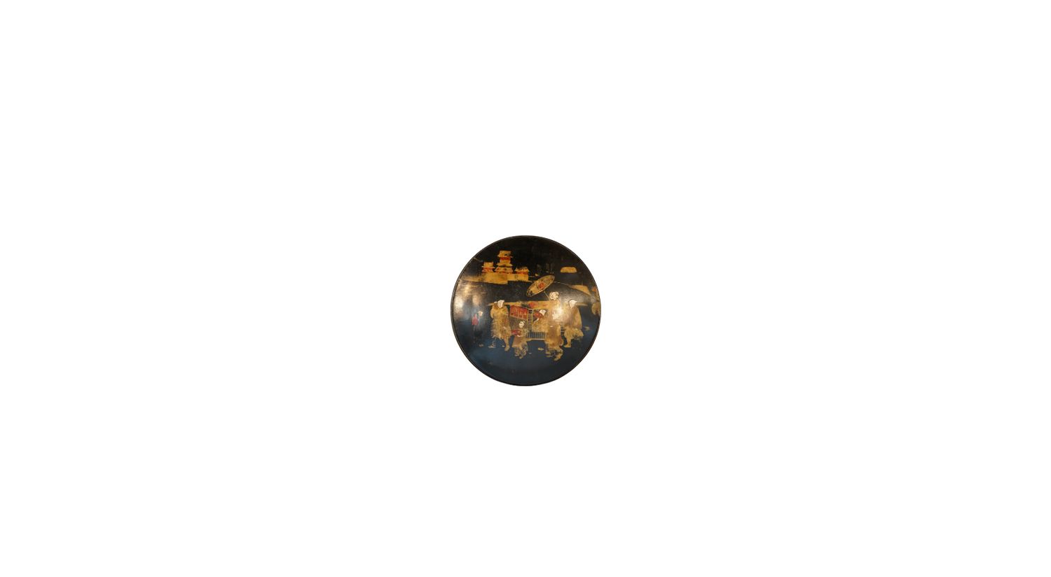 Lacquered Chinoiserie Plate, c.1920