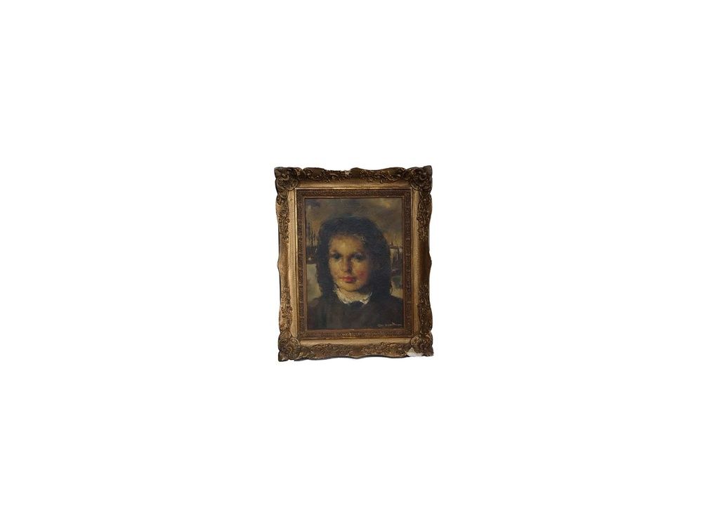 Vintage Framed Portrait of a French Woman