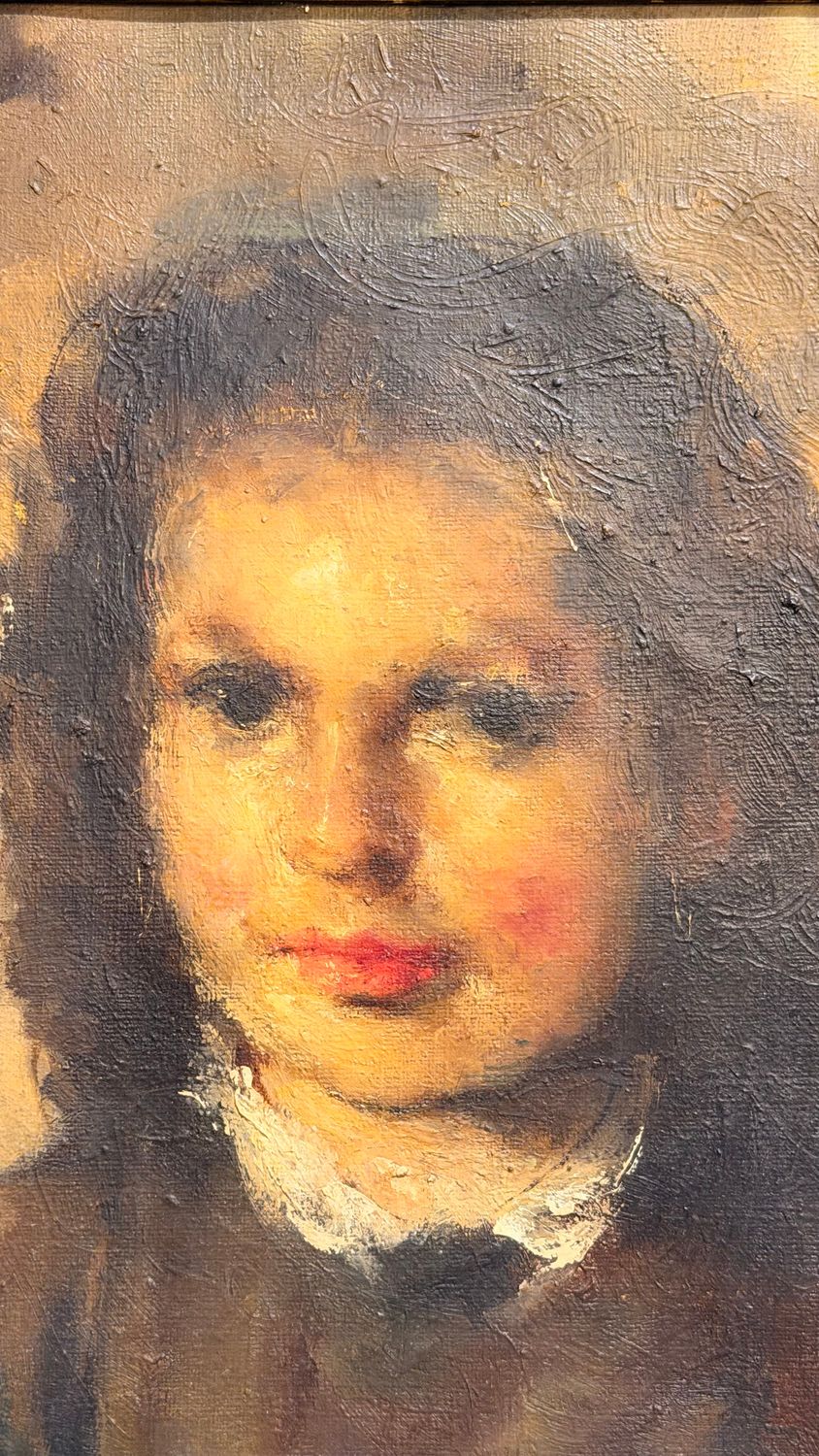 Vintage Framed Portrait of a French Woman