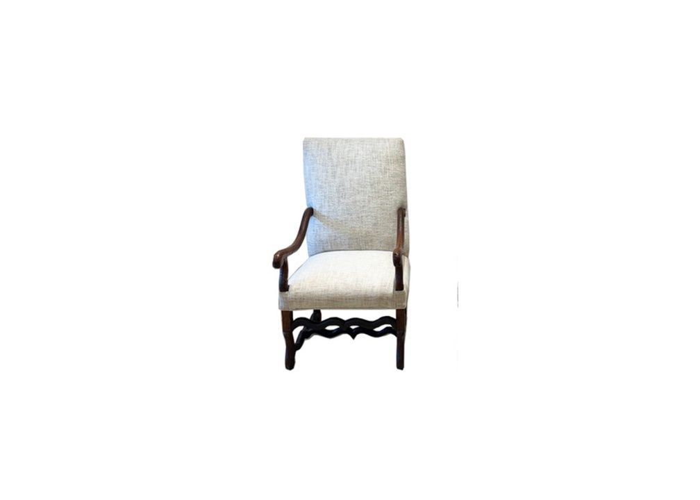 Antique French Mutton Armchair, Newly Recovered, Provence, France