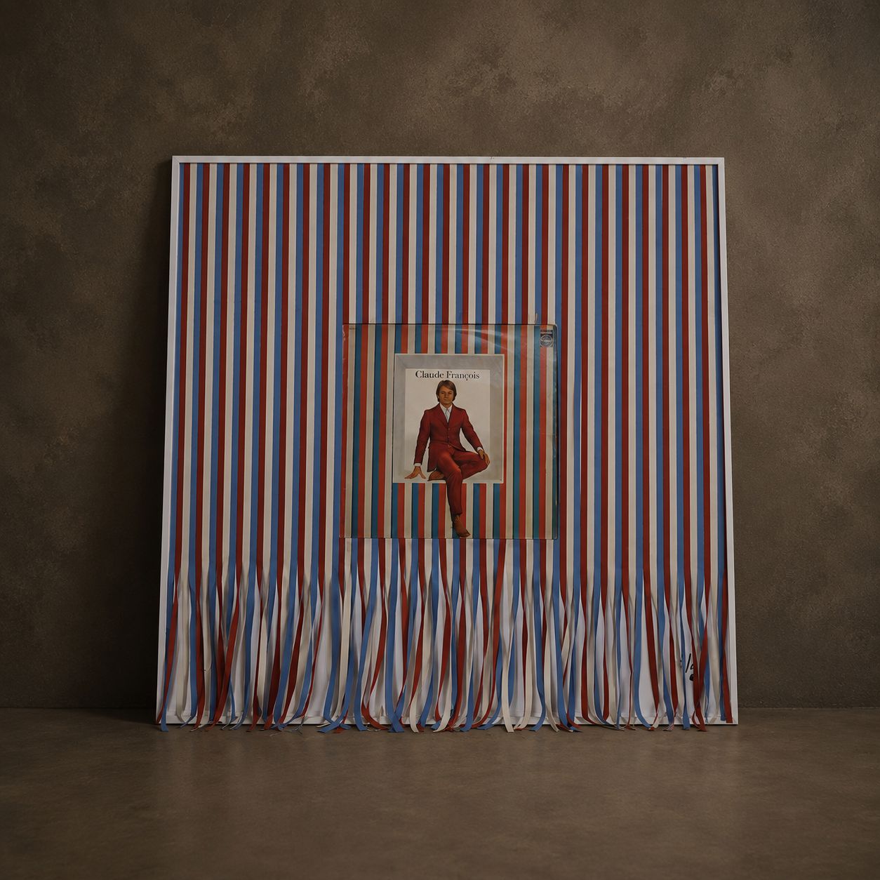 French Singer and Composer, Claud Francois, Upcycled Album Art by French Artist Christian Legier
