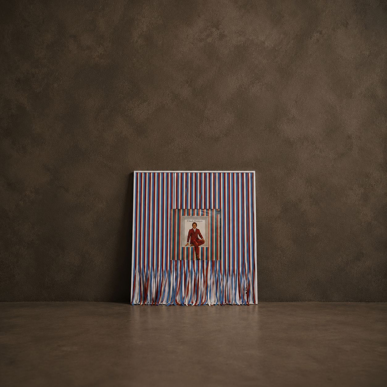 French Singer and Composer, Claud Francois, Upcycled Album Art by French Artist Christian Legier