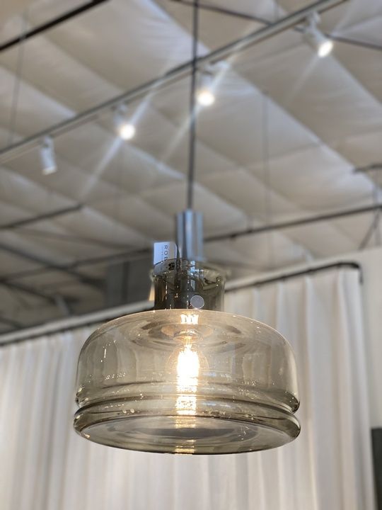1970's Smoked Glass Pendant
