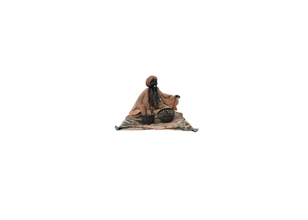 Handmade Clay and Wire Sculpture with Batik Fabric by Artist Jean Marc Louis