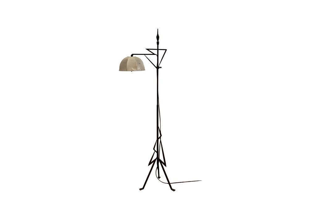 Iron Floor Lamp with Original Shade