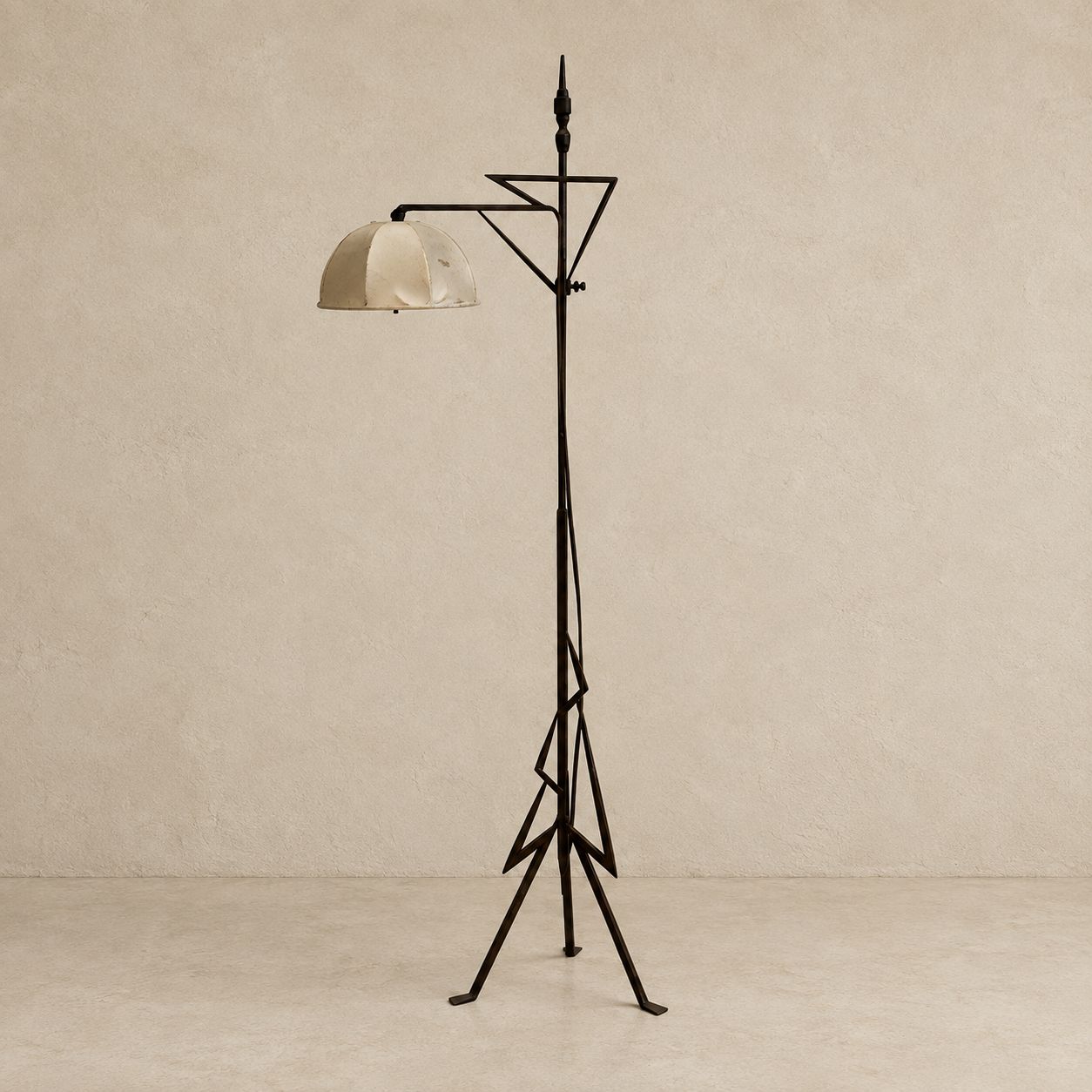 Iron Floor Lamp with Original Shade