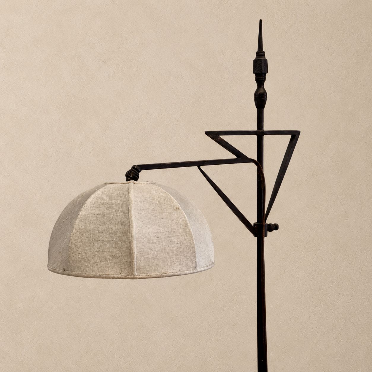 Iron Floor Lamp with Original Shade