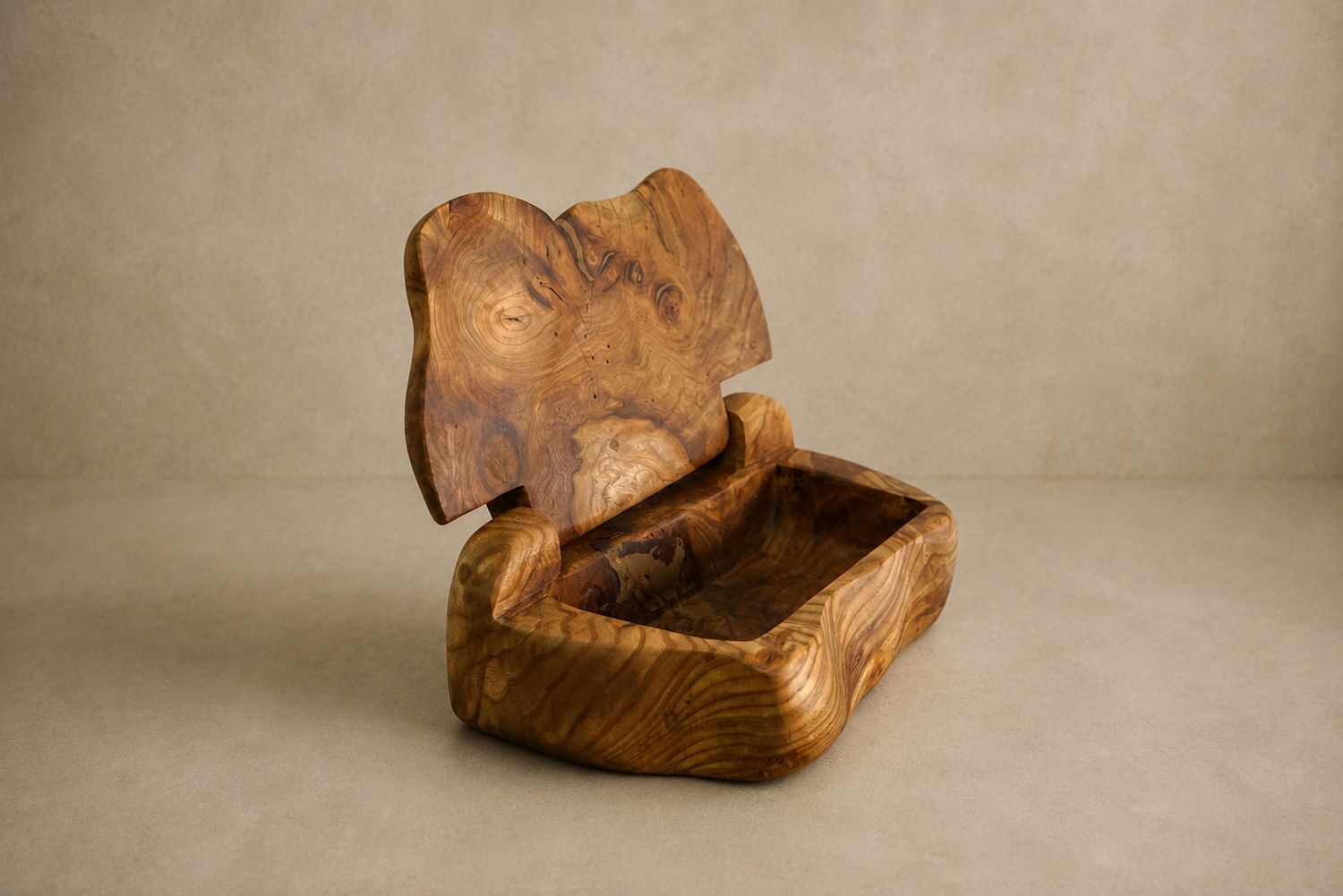 Organic Walnut, Hand-Made Box by LeComple, Bordeaux Region (A)