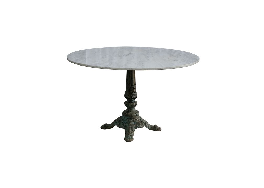 Marble Top Guerdion Dining Table, 51" dia x 28 1/2" h