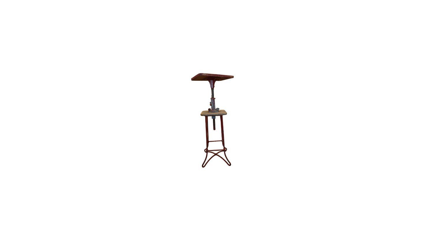 Metal and Wood Sculpture Stand