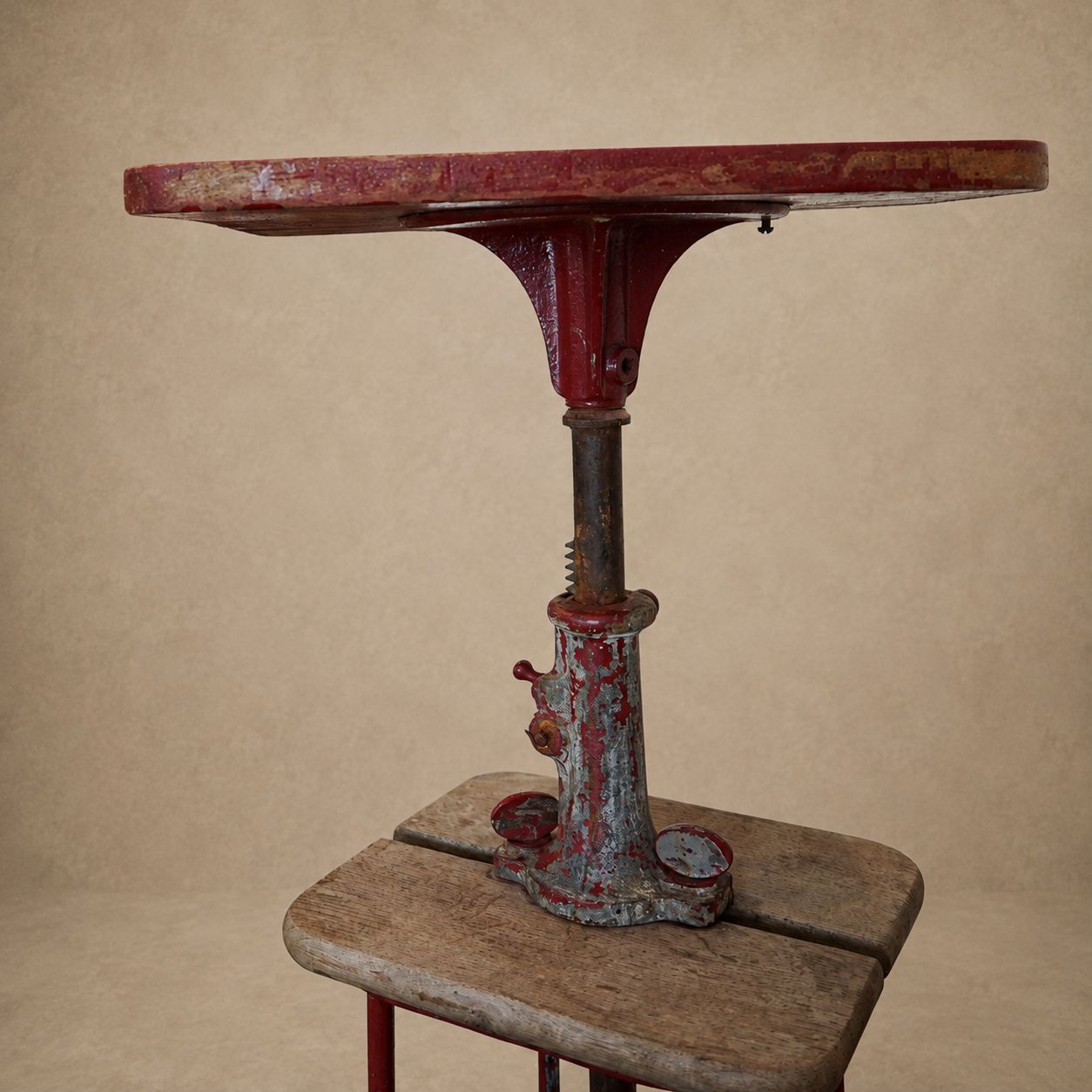 Metal and Wood Sculpture Stand