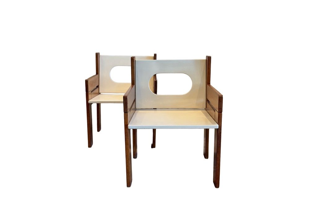 Mid Century Painted and Stained Oak Armchair