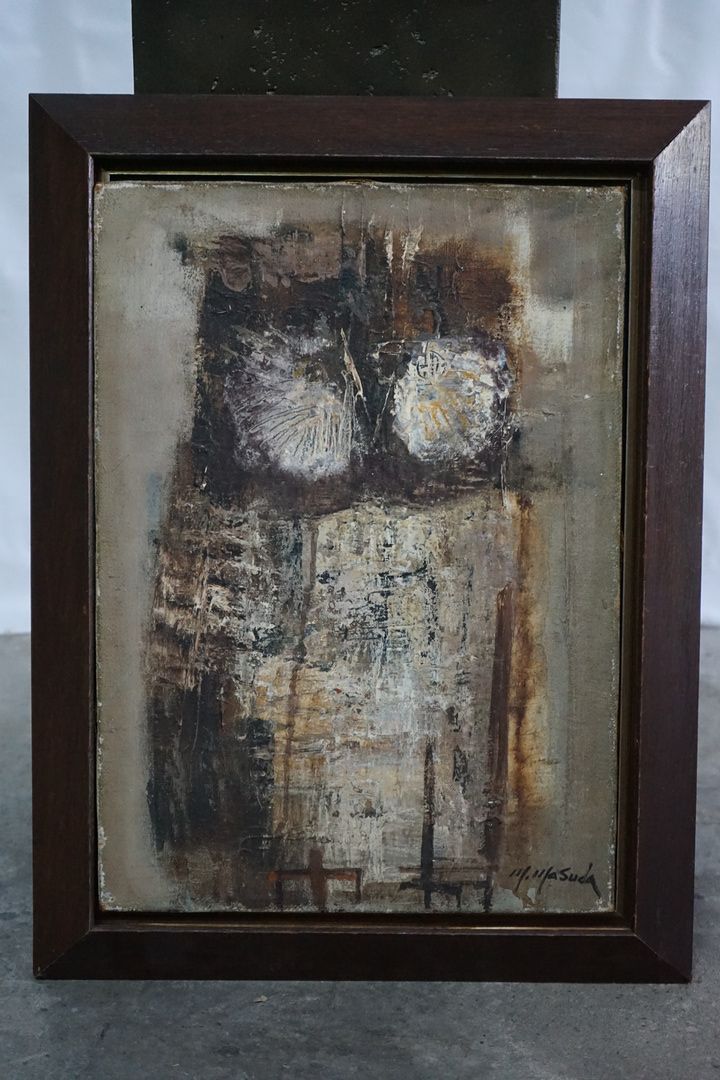 Oil Painting of an Owl, on Canvas with Wood Frame, Signed M. Masuda