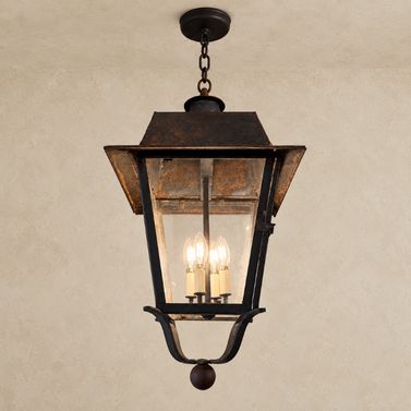 19th Century Iron Lantern with Ball Finial