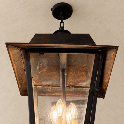 19th Century Iron Lantern with Ball Finial