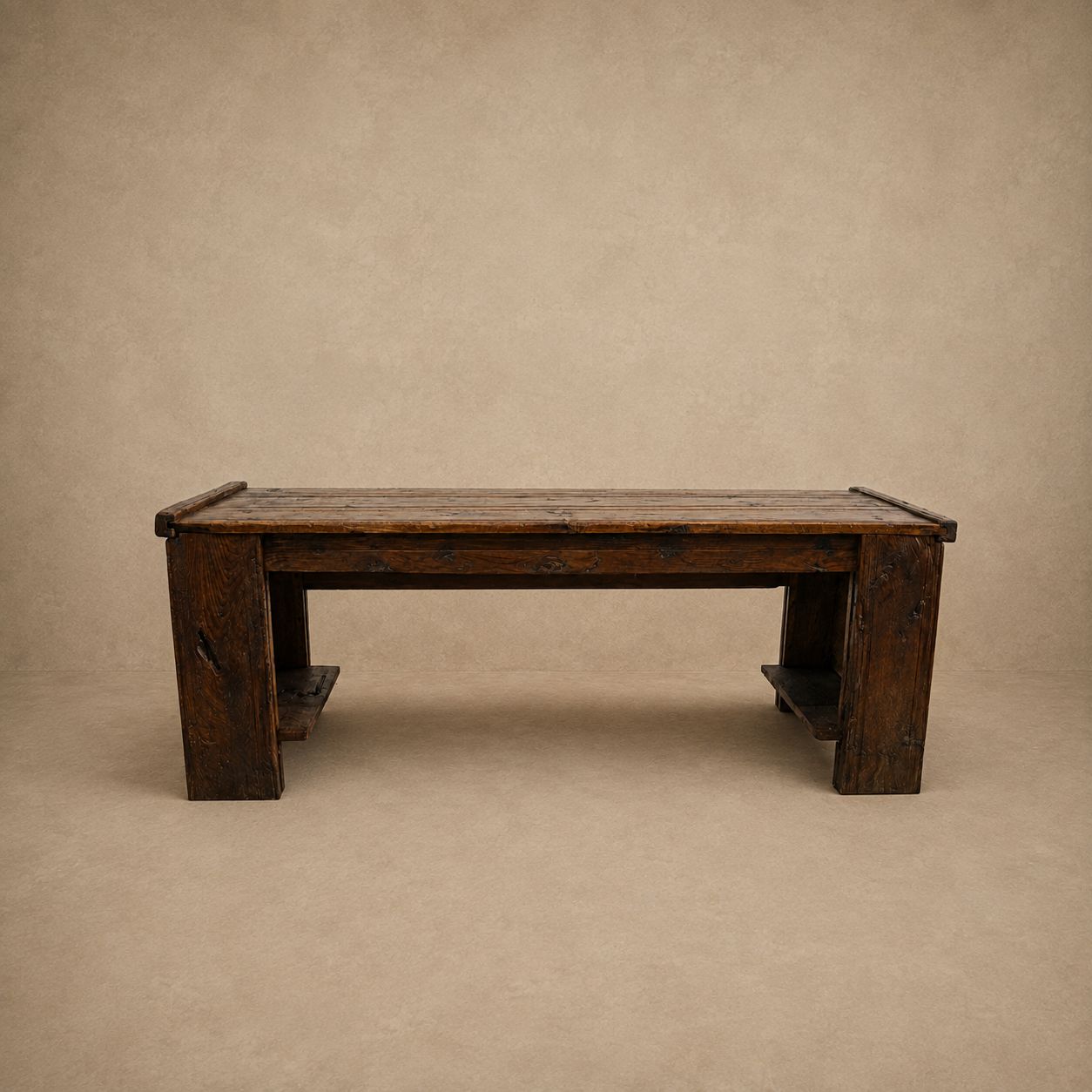 18th Century Italian Mountain Pine Desk/Console Converted from Old Trunk