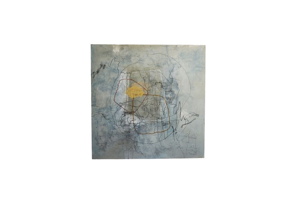 "Refined Like Gold" Mixed Media Art by Kim Thomas, 40" x 40"