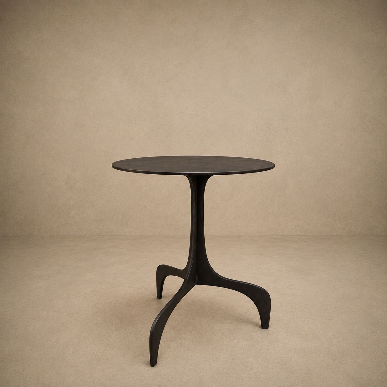Custom Hand Forged Iron Table with Round Top by Local Artisan