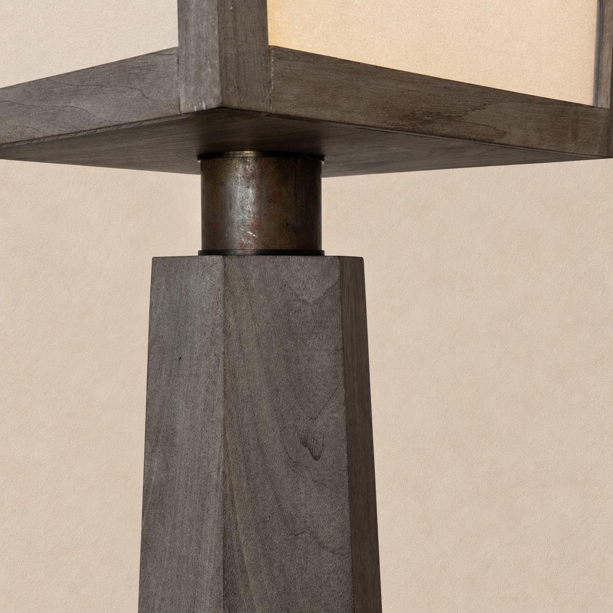 Modern Wooden Lamp with Paper Shade