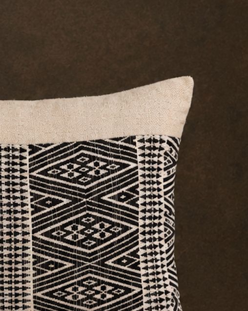 Vintage Myahmar Hand-Woven Cotton Pillow