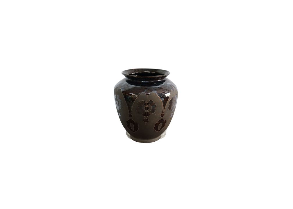 Dark Brown Vase from Hungary Made From Dark Local Soil