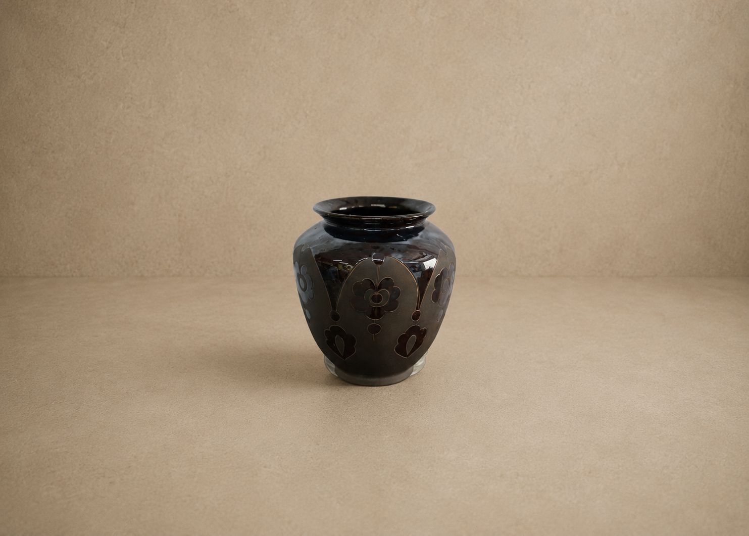 Dark Brown Vase from Hungary Made From Dark Local Soil