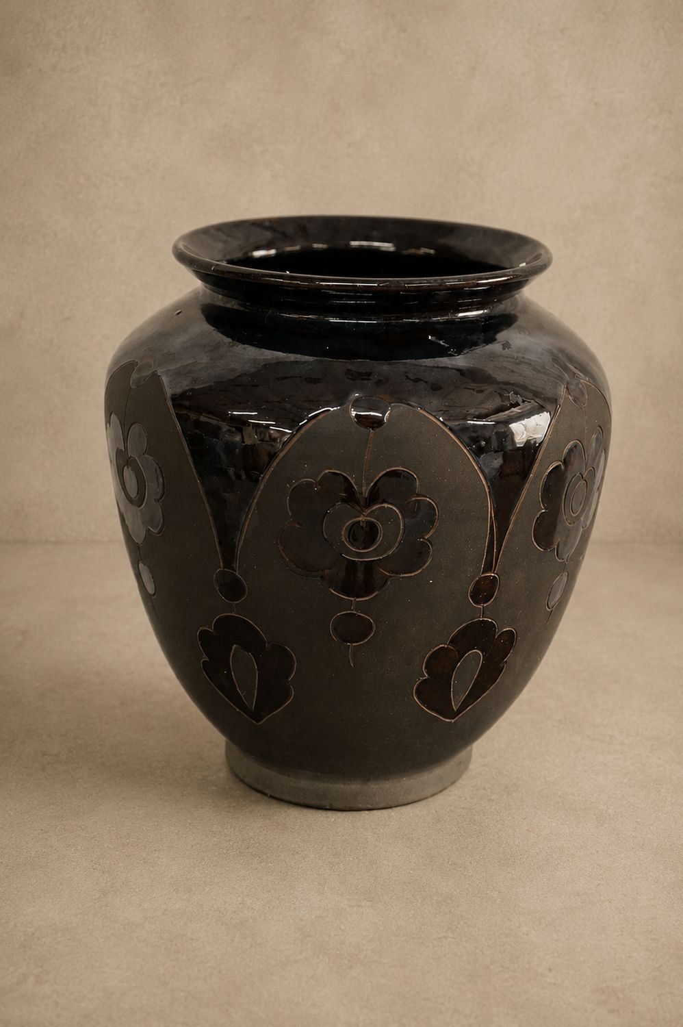 Dark Brown Vase from Hungary Made From Dark Local Soil