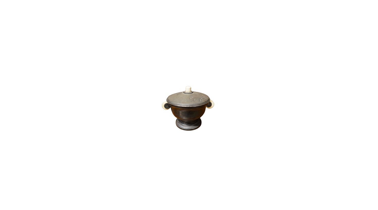 Vintage Metal Sugar Bowl with Lid, c.1970's