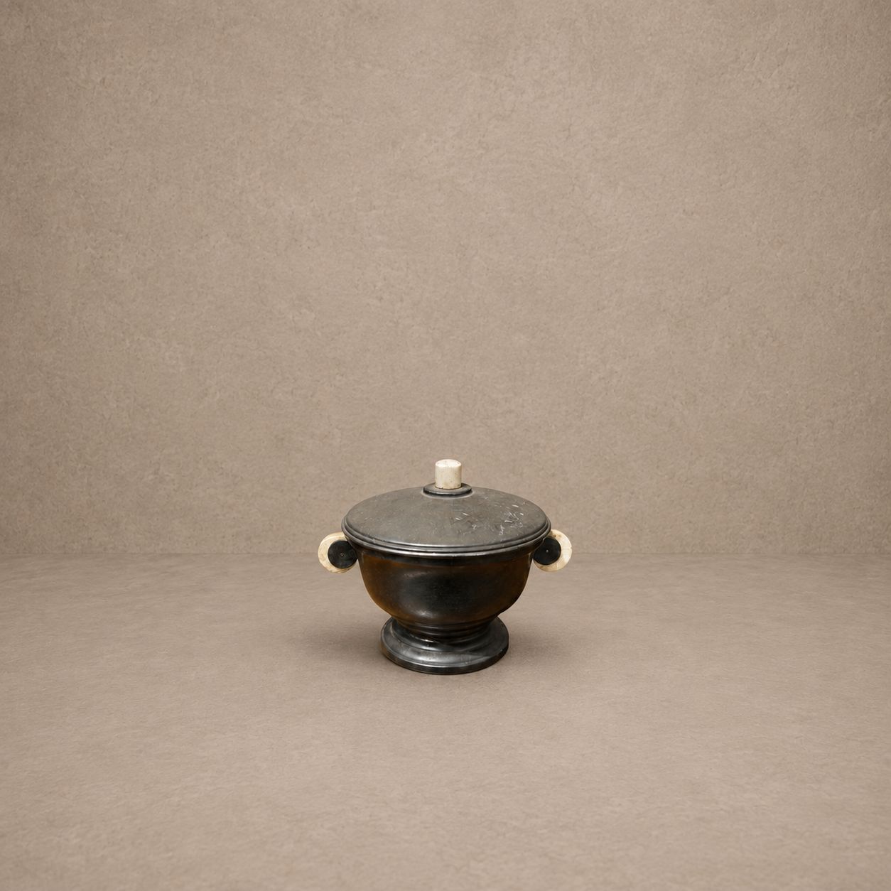 Vintage Metal Sugar Bowl with Lid, c.1970's