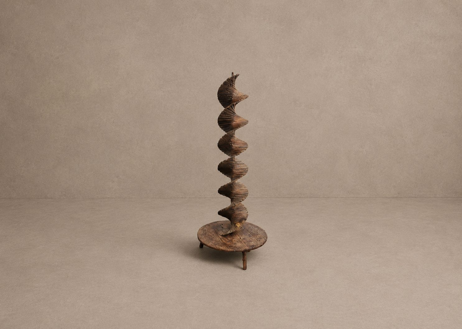 Handmade Walnut Spiral Sculpture