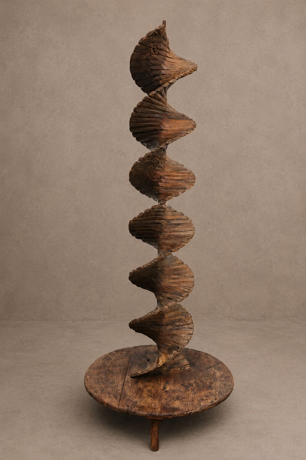 Handmade Walnut Spiral Sculpture