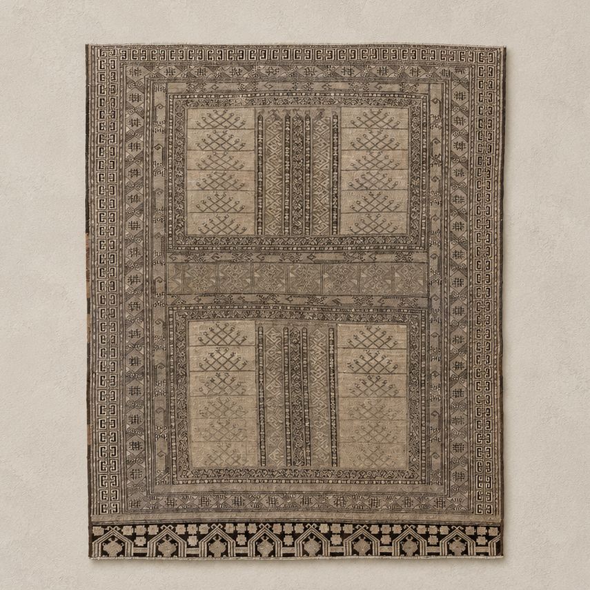 Afghan Design Rug, 6'5" x 5'8"