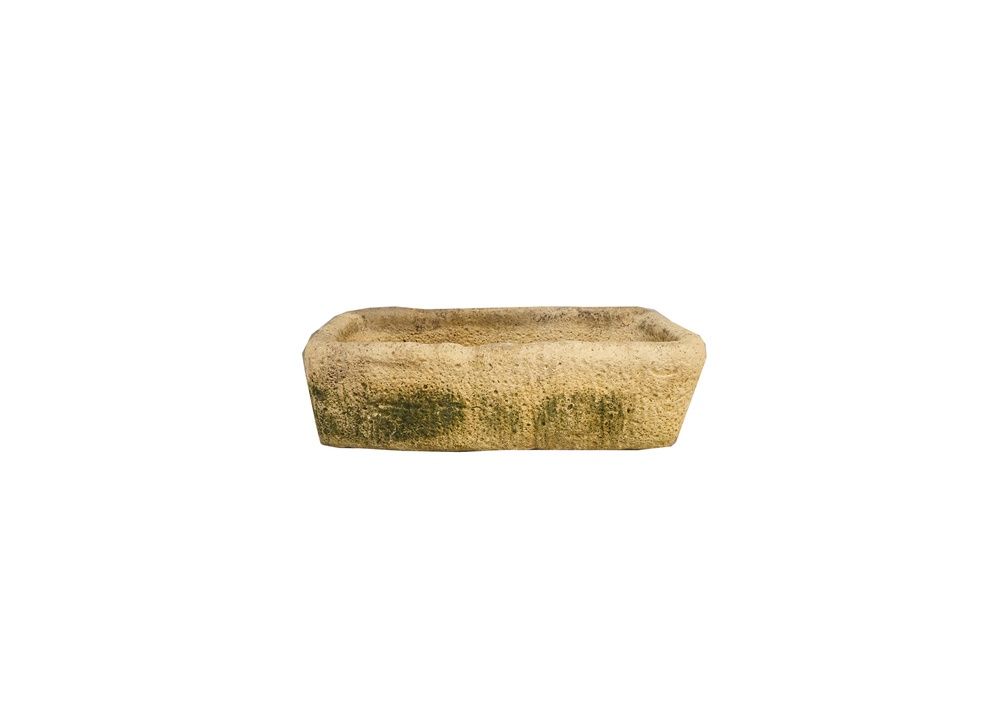 Large Primitive French Cast Stone Planter (A)