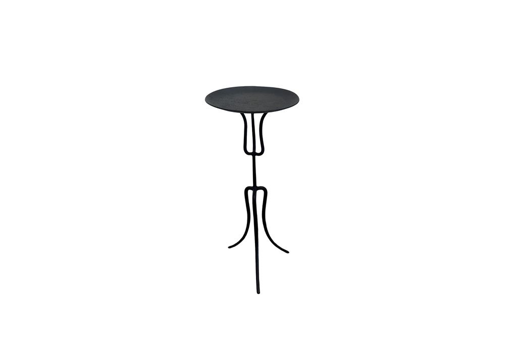 Hand Forged Wrought Iron Three Legged Round Top Table