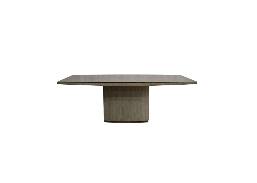 Willy Rizzo Travertine Dining Table with Brass Edge, 1970's 78 3/4" x 42" x 29 1/2"