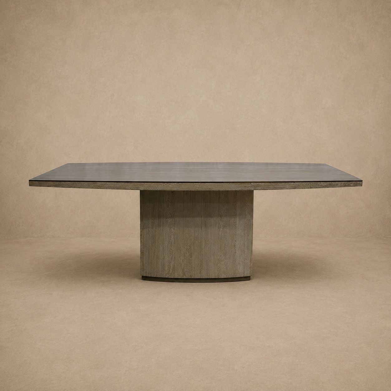 Willy Rizzo Travertine Dining Table with Brass Edge, 1970's