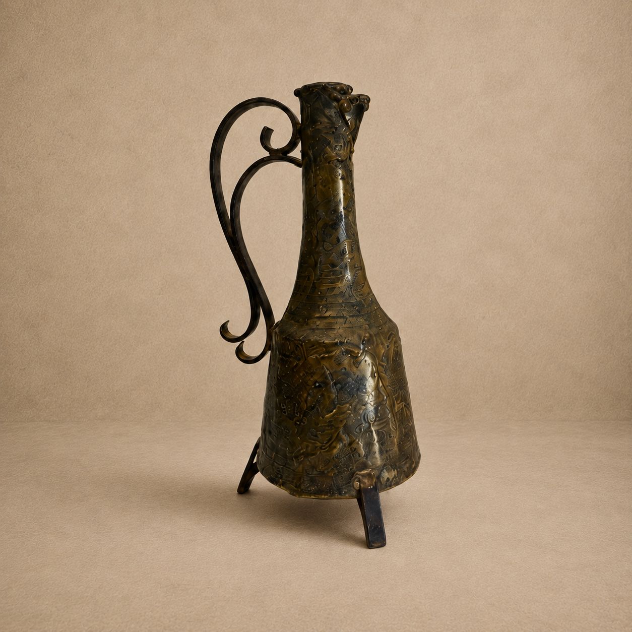 Brutalist Bronze Pitcher