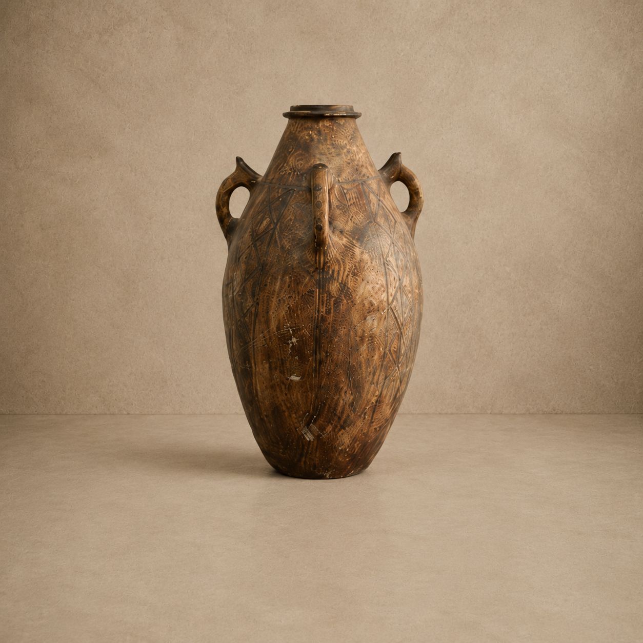 Urn with Handles and Carving