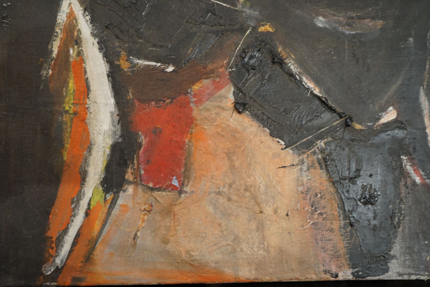 Vintage Abstract Art, Oil on Canvas, Newly Framed, Unsigned