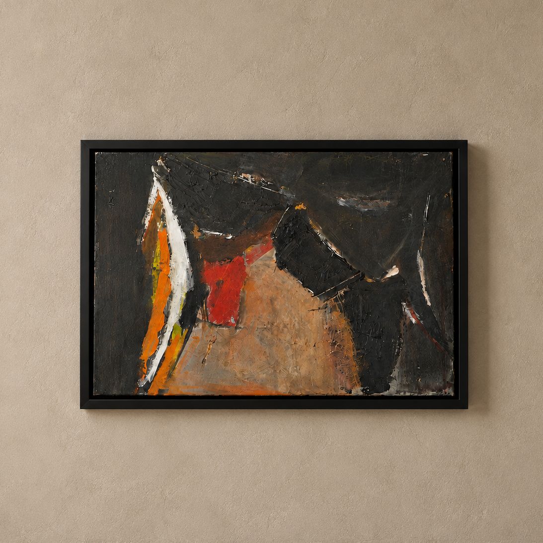 Vintage Abstract Art, Oil on Canvas, Newly Framed, Unsigned