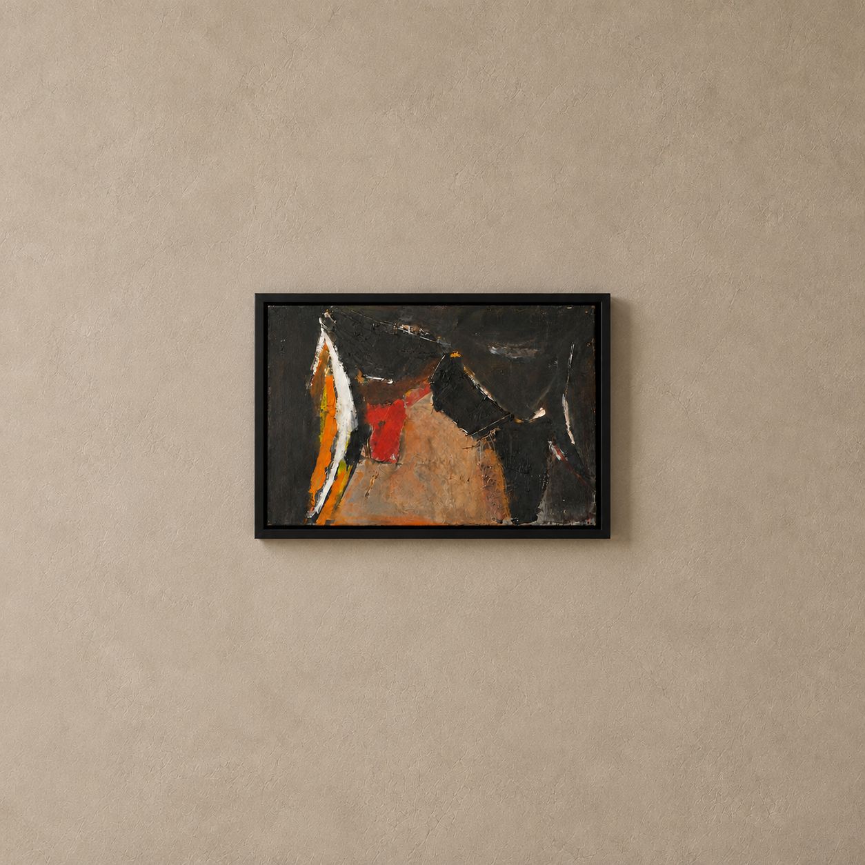Vintage Abstract Art, Oil on Canvas, Newly Framed, Unsigned