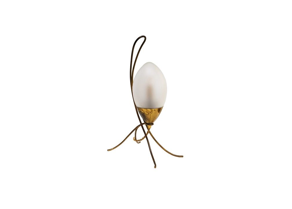 Petite Metal &amp; Glass Modern Lamp, c.1950