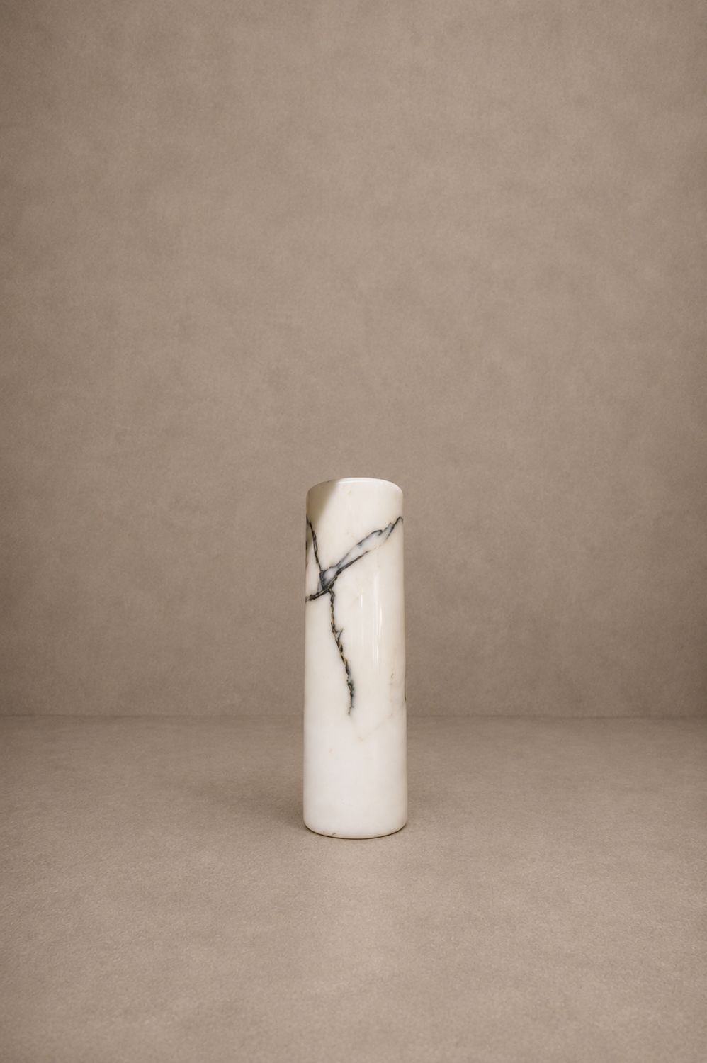White Marble Vase with Black Veining, Italy