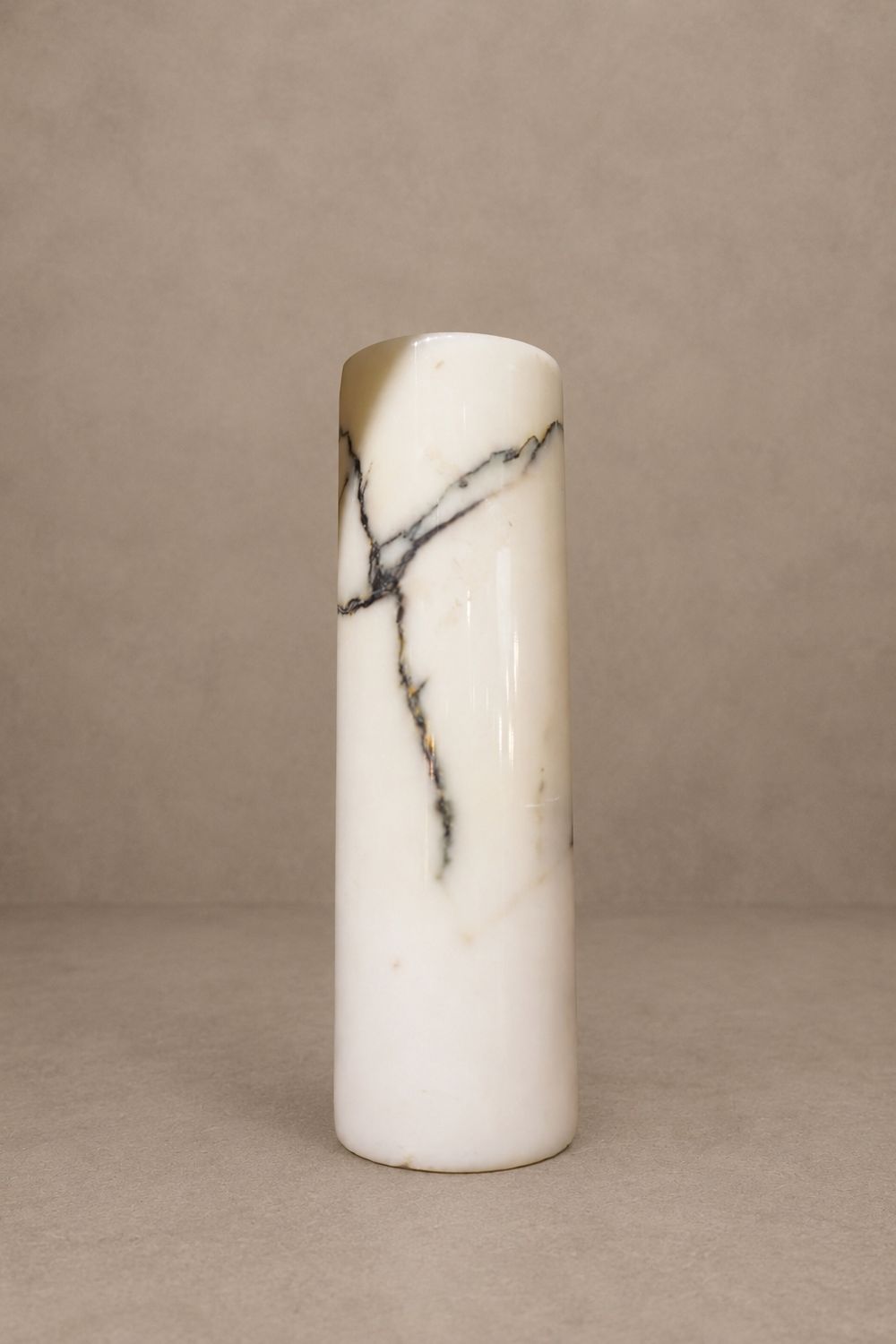 White Marble Vase with Black Veining, Italy
