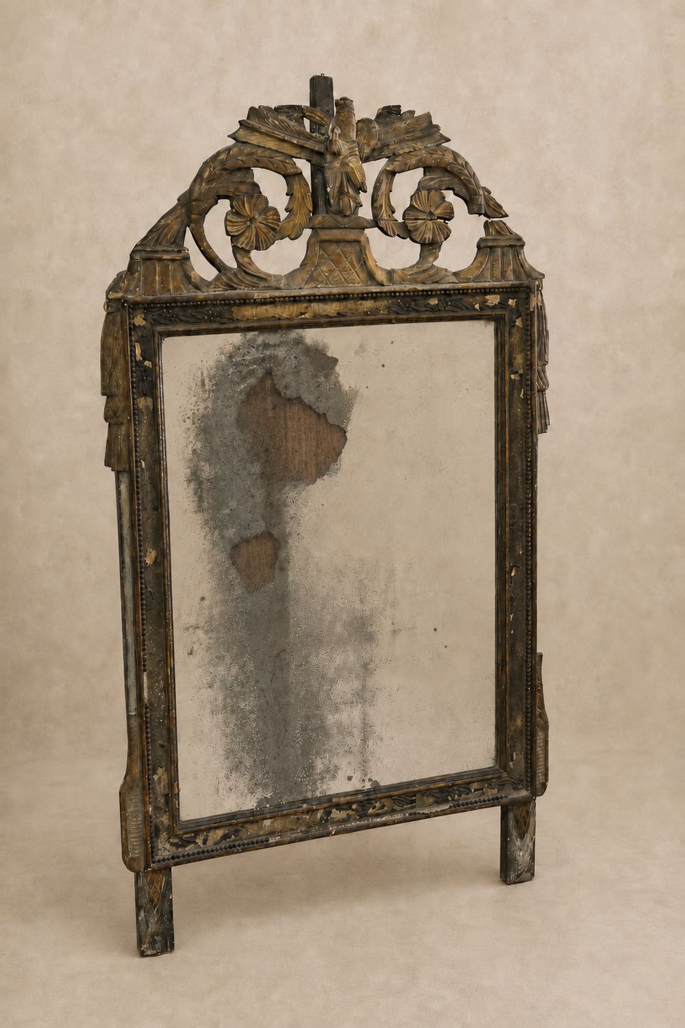 Early 18th Century Gilded Federal Style Mirror with Original Mercury Glass