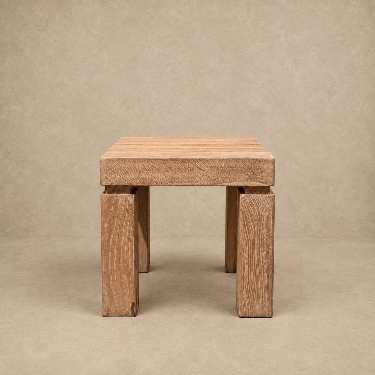 Cerused Oak Side Table From France