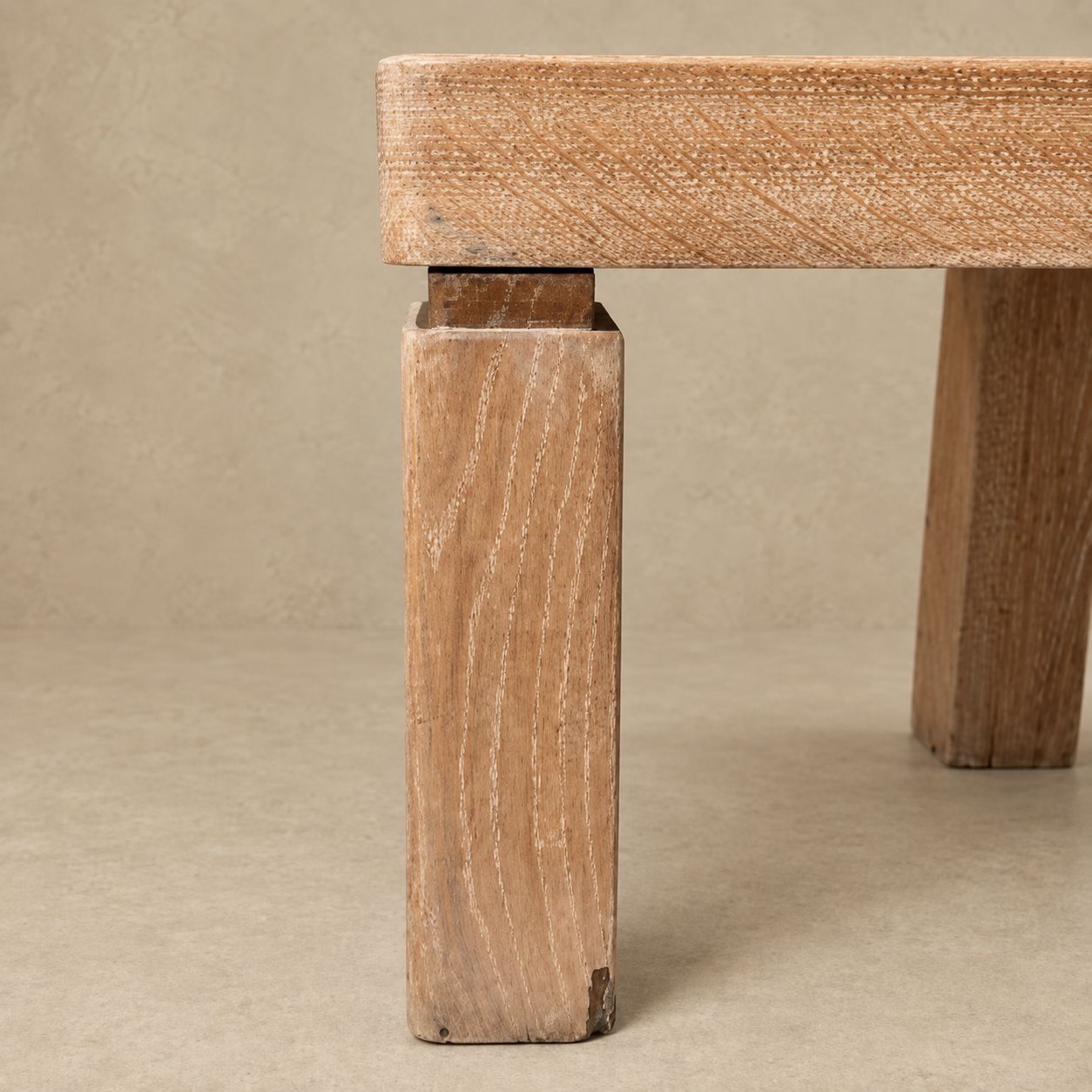 Cerused Oak Side Table From France