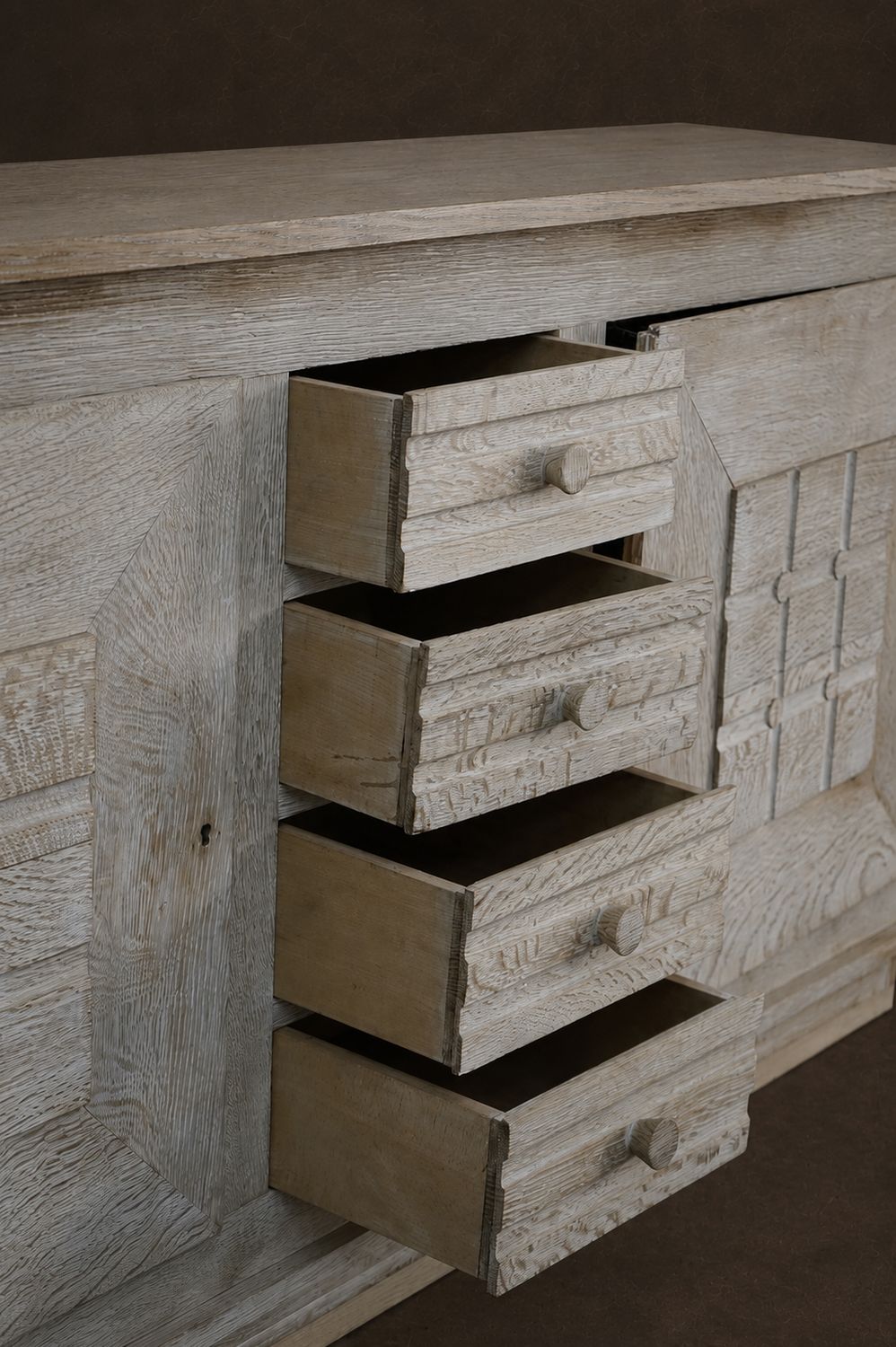Bleached Oak Sideboard From France c.1940's