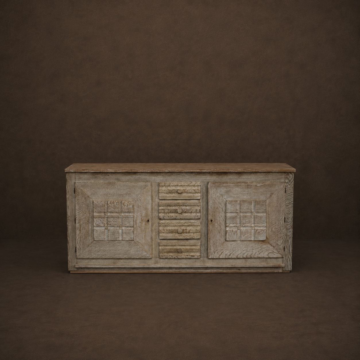 Bleached Oak Sideboard From France c.1940's