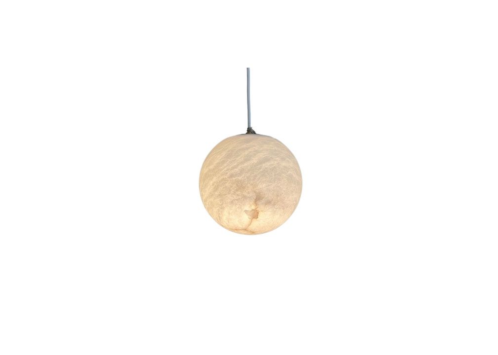 Handmade French Alabaster Globe Pendant